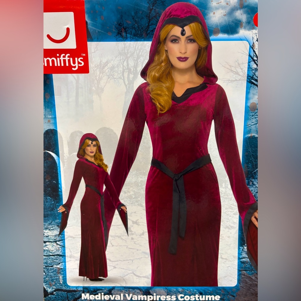 miffy Women's Velvet Hooded Gown in Burgundy